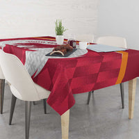 Custom Latvia Football Tablecloth Go Wolves Latvija Folk Pattern
