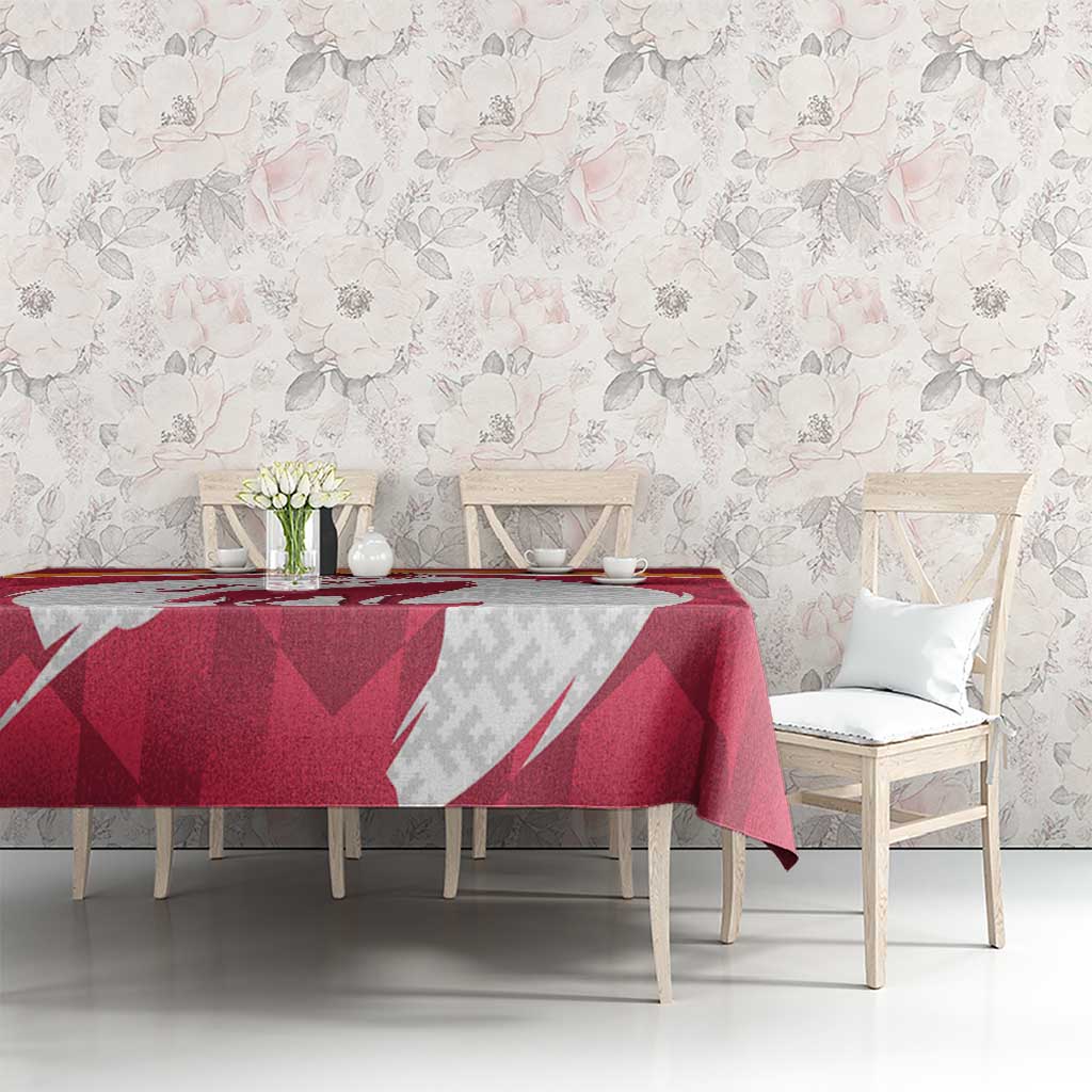 Custom Latvia Football Tablecloth Go Wolves Latvija Folk Pattern