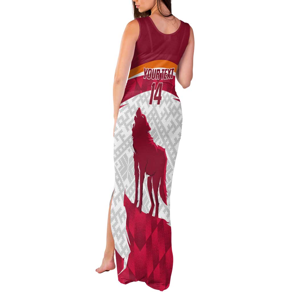 Custom Latvia Football Tank Maxi Dress Go Wolves Latvija Folk Pattern