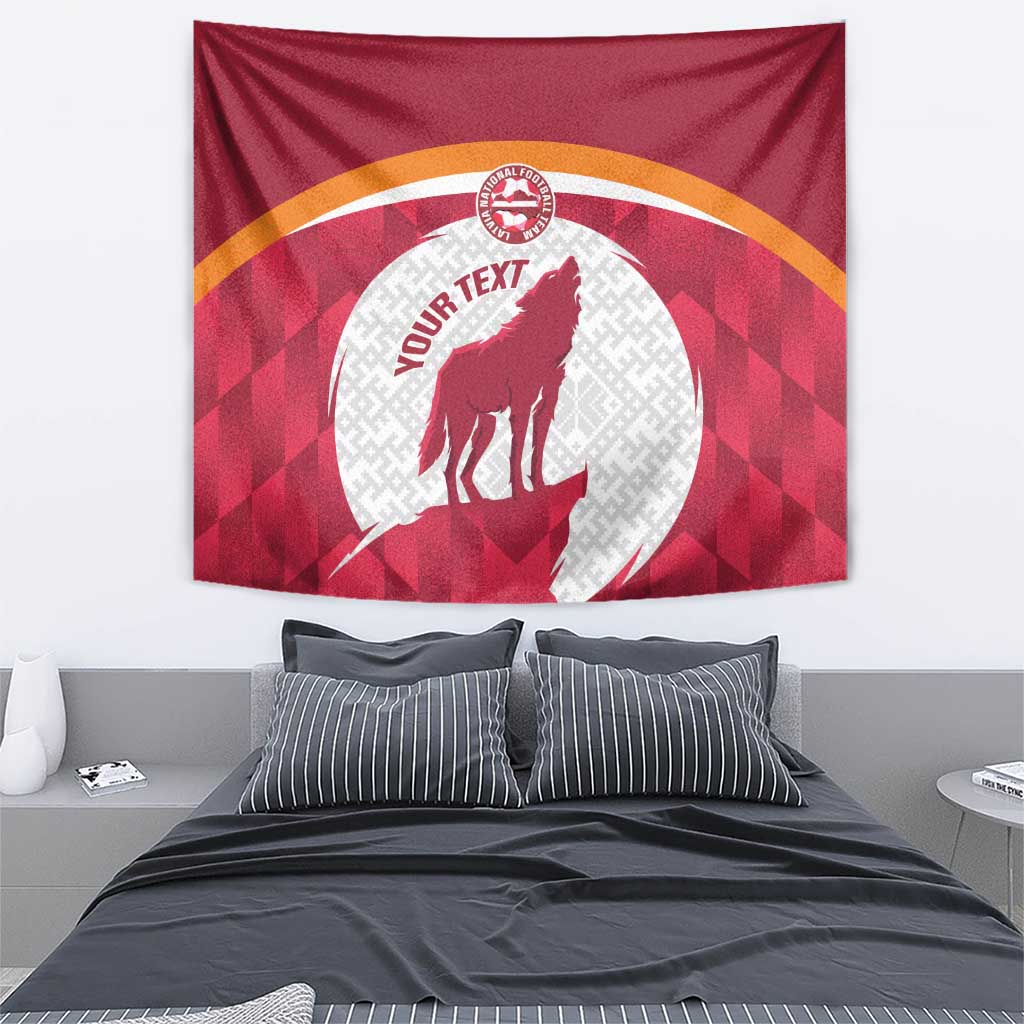 Custom Latvia Football Tapestry Go Wolves Latvija Folk Pattern