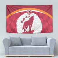 Custom Latvia Football Tapestry Go Wolves Latvija Folk Pattern