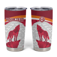 Custom Latvia Football Tumbler Cup Go Wolves Latvija Folk Pattern