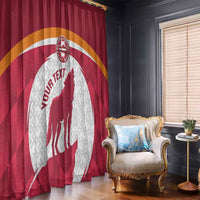 Custom Latvia Football Window Curtain Go Wolves Latvija Folk Pattern