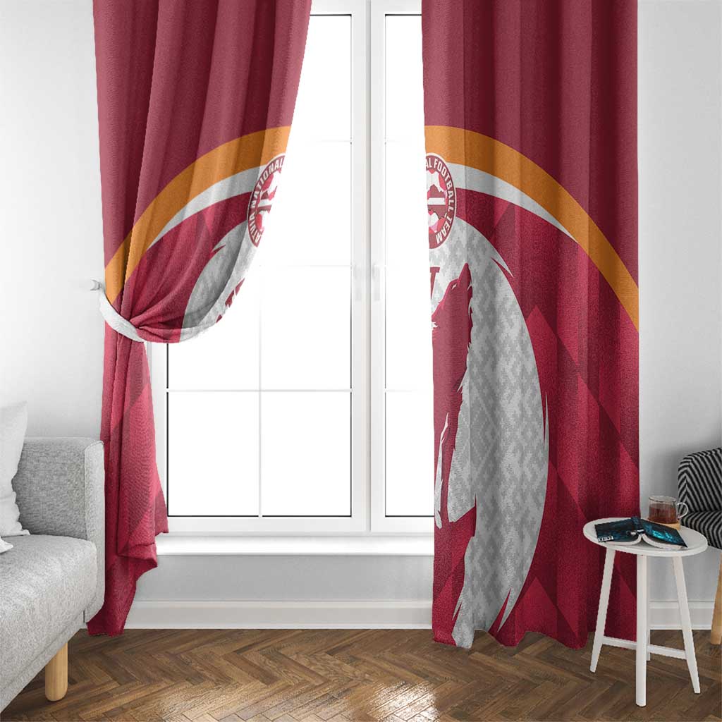 Custom Latvia Football Window Curtain Go Wolves Latvija Folk Pattern