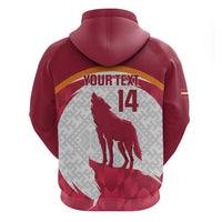 Custom Latvia Football Zip Hoodie Go Wolves Latvija Folk Pattern