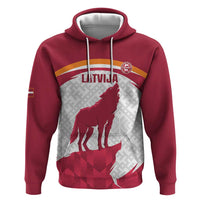 Custom Latvia Football Zip Hoodie Go Wolves Latvija Folk Pattern