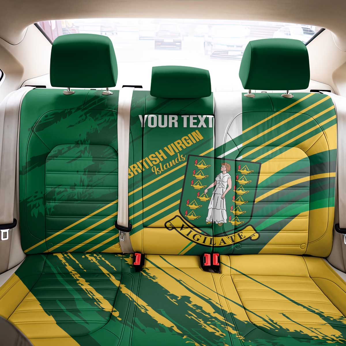 Custom British Virgin Islands Football Back Car Seat Cover Come On Nature Boys