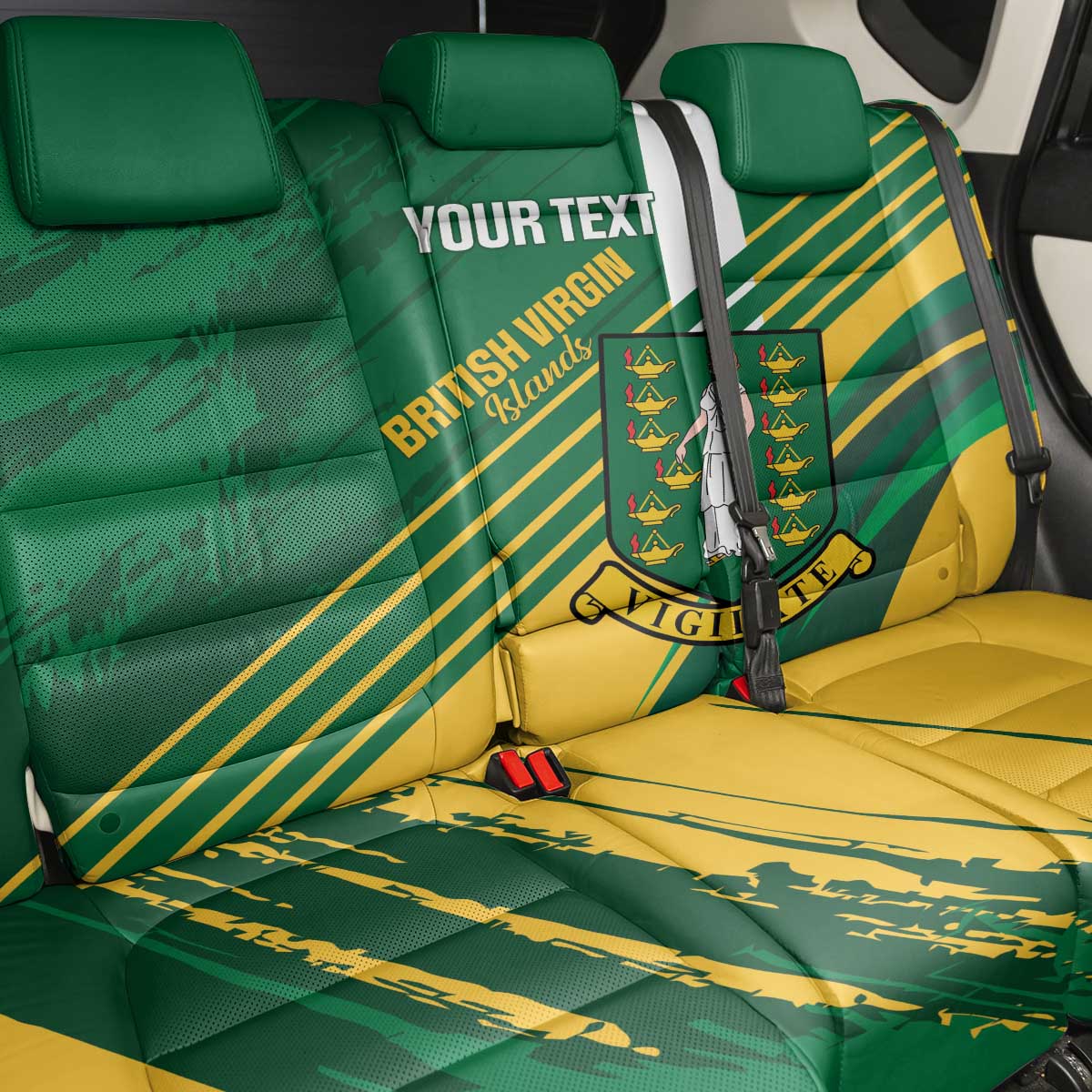 Custom British Virgin Islands Football Back Car Seat Cover Come On Nature Boys