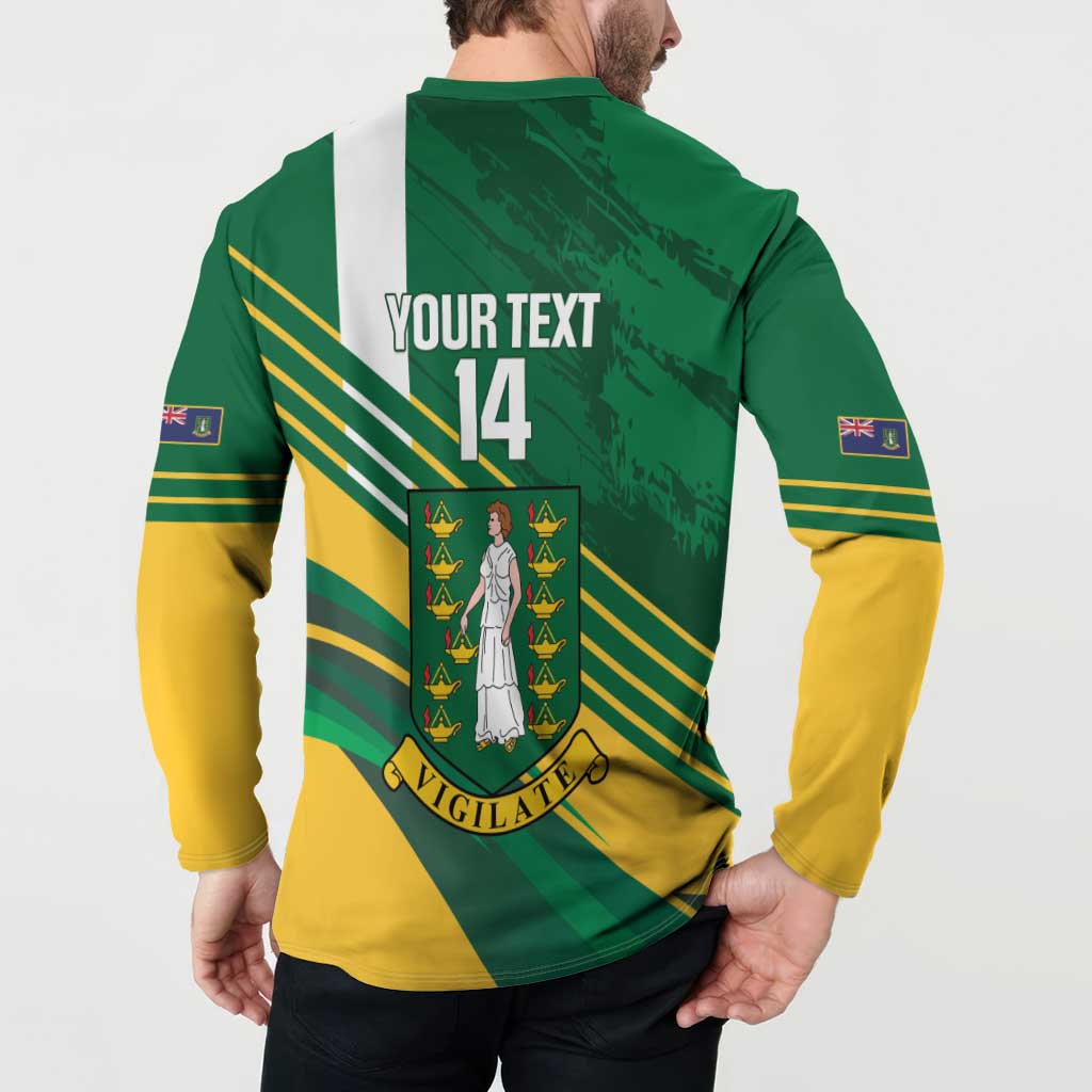 Custom British Virgin Islands Football Button Sweatshirt Come On Nature Boys