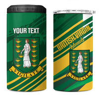Custom British Virgin Islands Football 4 in 1 Can Cooler Tumbler Come On Nature Boys
