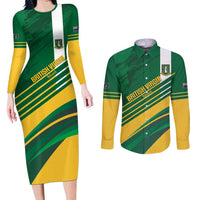 Custom British Virgin Islands Football Couples Matching Long Sleeve Bodycon Dress and Long Sleeve Button Shirt Come On Nature Boys