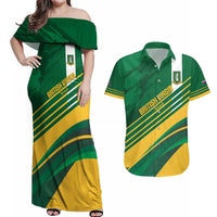 Custom British Virgin Islands Football Couples Matching Off Shoulder Maxi Dress and Hawaiian Shirt Come On Nature Boys