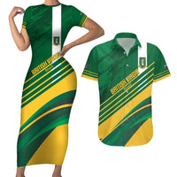 Custom British Virgin Islands Football Couples Matching Short Sleeve Bodycon Dress and Hawaiian Shirt Come On Nature Boys