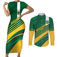 Custom British Virgin Islands Football Couples Matching Short Sleeve Bodycon Dress and Long Sleeve Button Shirt Come On Nature Boys
