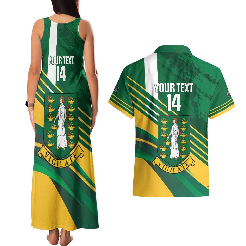 Custom British Virgin Islands Football Couples Matching Tank Maxi Dress and Hawaiian Shirt Come On Nature Boys