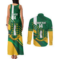 Custom British Virgin Islands Football Couples Matching Tank Maxi Dress and Long Sleeve Button Shirt Come On Nature Boys
