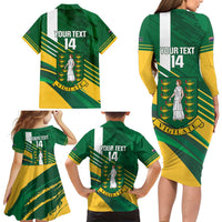 Custom British Virgin Islands Football Family Matching Long Sleeve Bodycon Dress and Hawaiian Shirt Come On Nature Boys