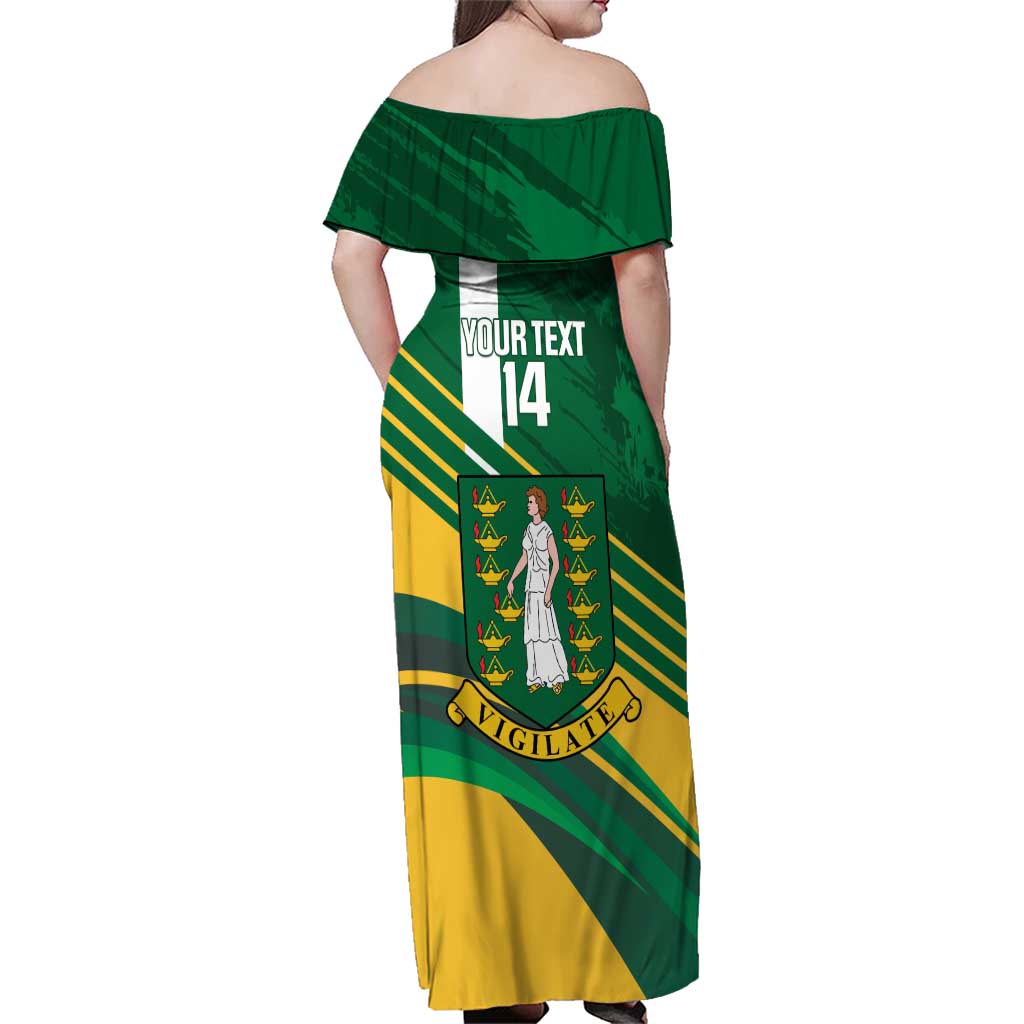 Custom British Virgin Islands Football Family Matching Off Shoulder Maxi Dress and Hawaiian Shirt Come On Nature Boys