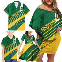 Custom British Virgin Islands Football Family Matching Off Shoulder Short Dress and Hawaiian Shirt Come On Nature Boys