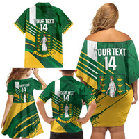 Custom British Virgin Islands Football Family Matching Off Shoulder Short Dress and Hawaiian Shirt Come On Nature Boys
