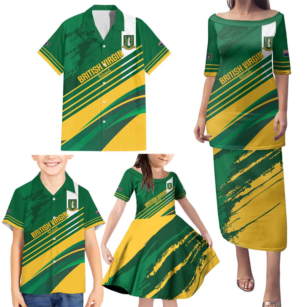 Custom British Virgin Islands Football Family Matching Puletasi and Hawaiian Shirt Come On Nature Boys