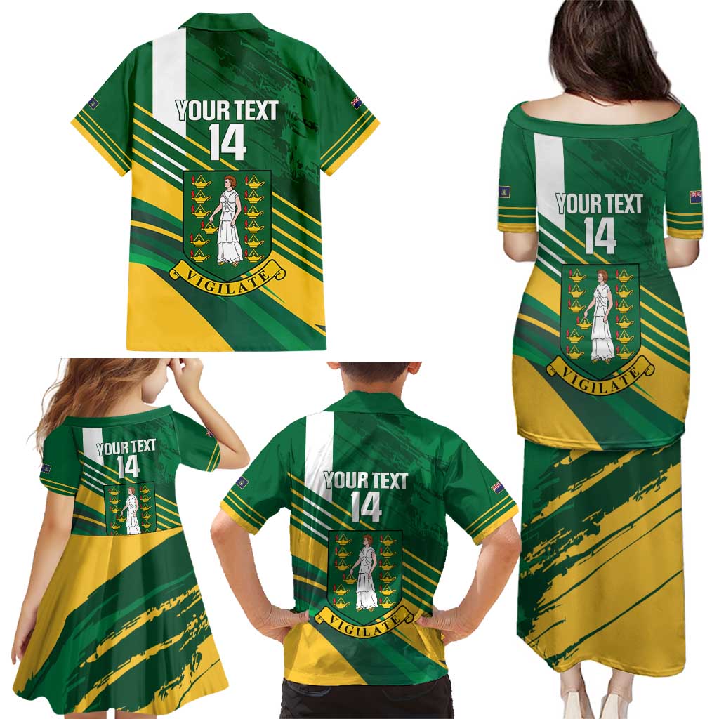 Custom British Virgin Islands Football Family Matching Puletasi and Hawaiian Shirt Come On Nature Boys