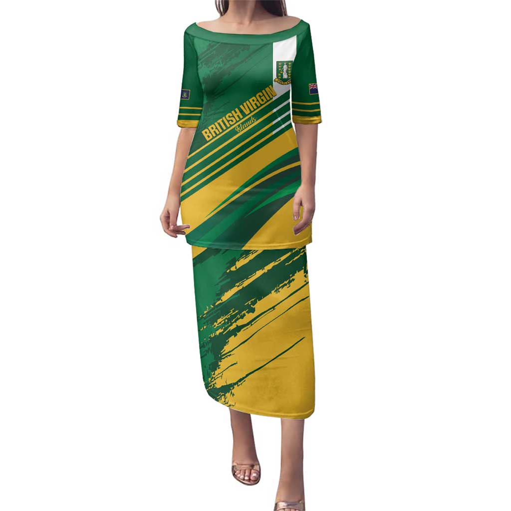 Custom British Virgin Islands Football Family Matching Puletasi and Hawaiian Shirt Come On Nature Boys