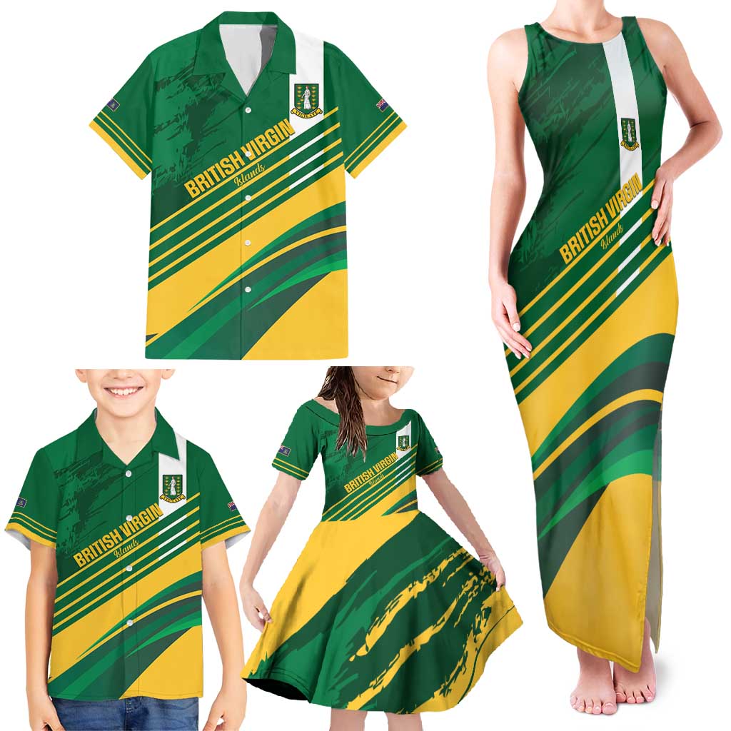 Custom British Virgin Islands Football Family Matching Tank Maxi Dress and Hawaiian Shirt Come On Nature Boys