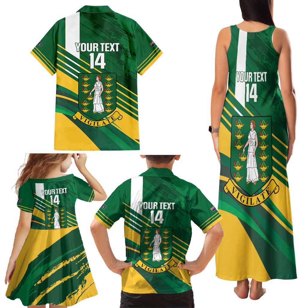 Custom British Virgin Islands Football Family Matching Tank Maxi Dress and Hawaiian Shirt Come On Nature Boys