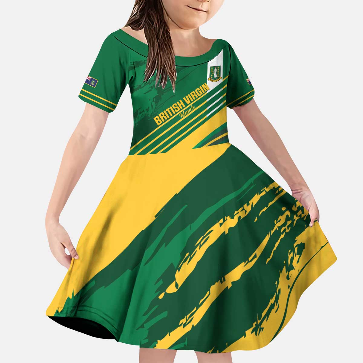 Custom British Virgin Islands Football Kid Short Sleeve Dress Come On Nature Boys