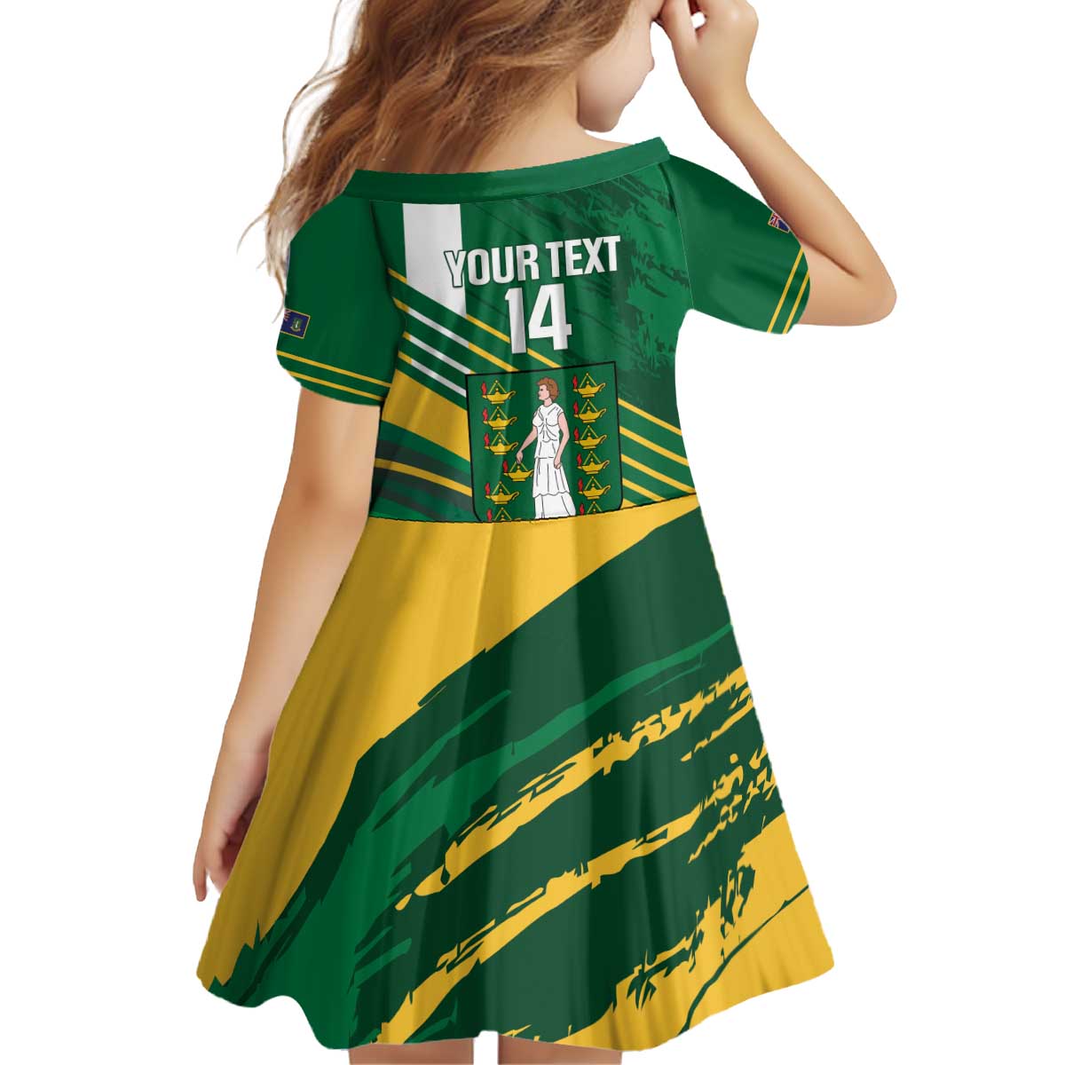 Custom British Virgin Islands Football Kid Short Sleeve Dress Come On Nature Boys