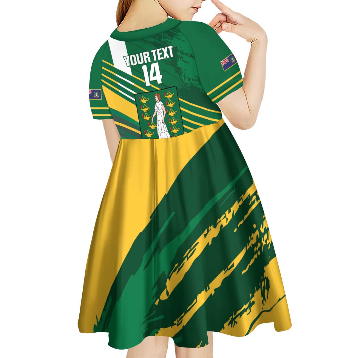 Custom British Virgin Islands Football Kid Short Sleeve Dress Come On Nature Boys