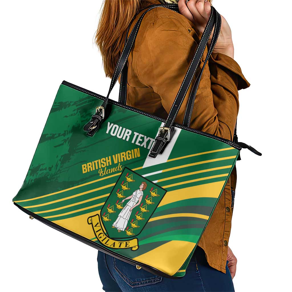 Custom British Virgin Islands Football Leather Tote Bag Come On Nature Boys