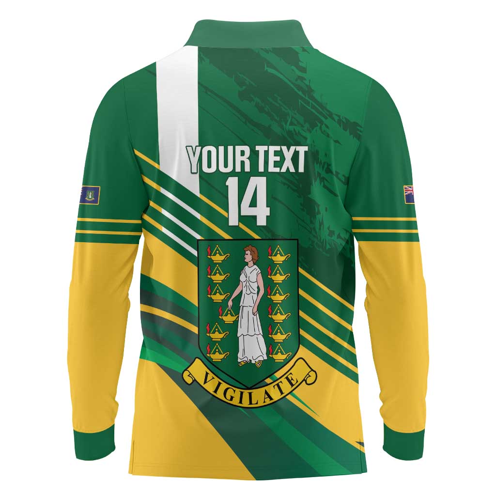 Custom British Virgin Islands Football Long Sleeve Polo Shirt Come On Nature Boys