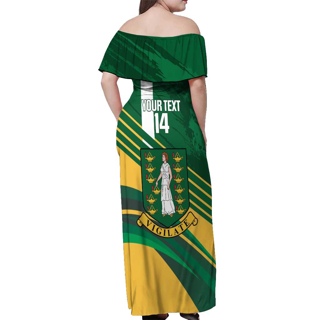 Custom British Virgin Islands Football Off Shoulder Maxi Dress Come On Nature Boys