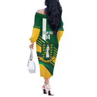 Custom British Virgin Islands Football Off The Shoulder Long Sleeve Dress Come On Nature Boys