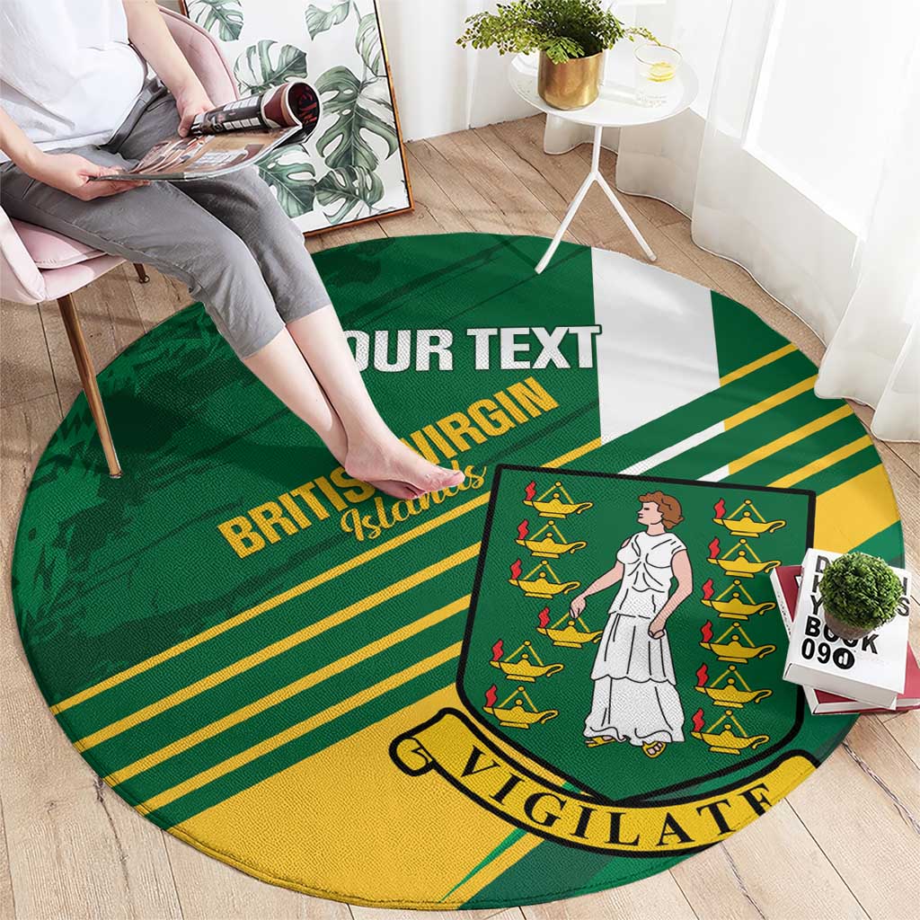 Custom British Virgin Islands Football Round Carpet Come On Nature Boys