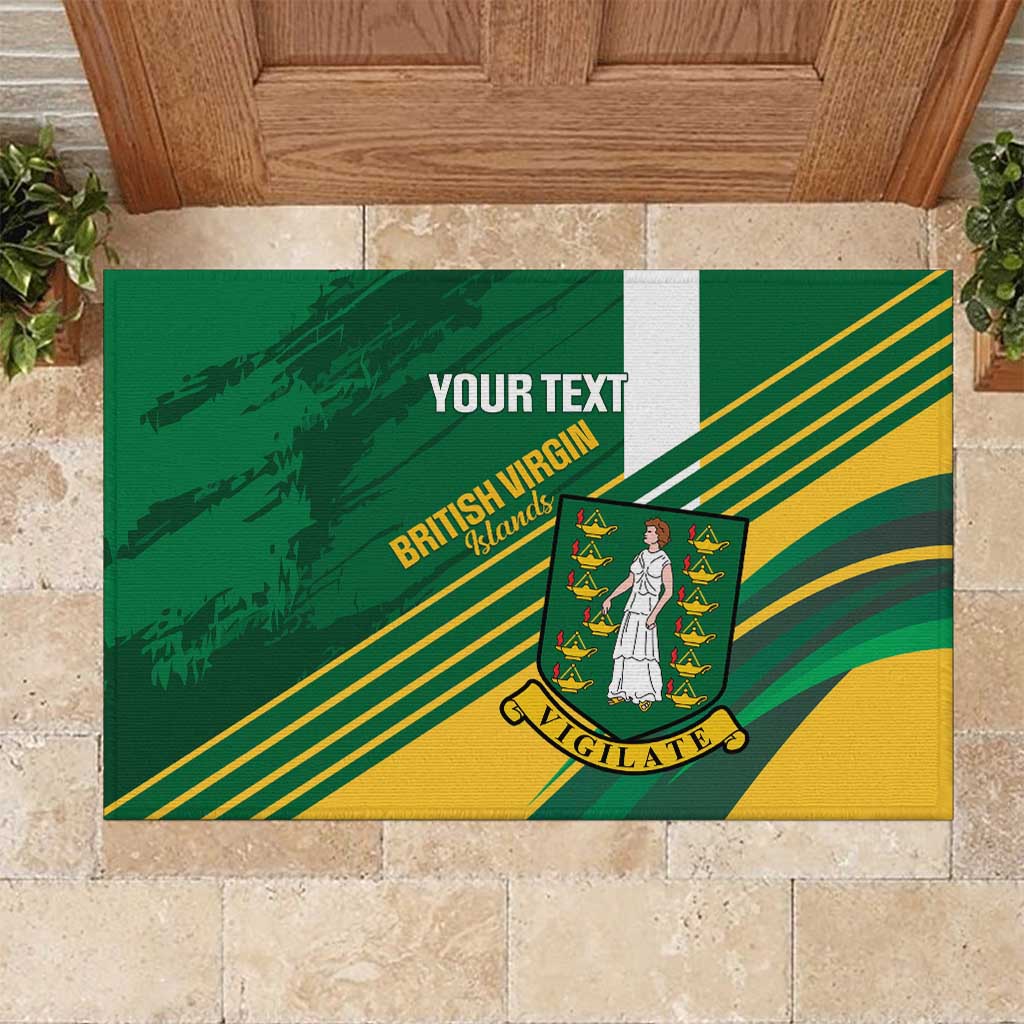 Custom British Virgin Islands Football Rubber Doormat Come On Nature Boys
