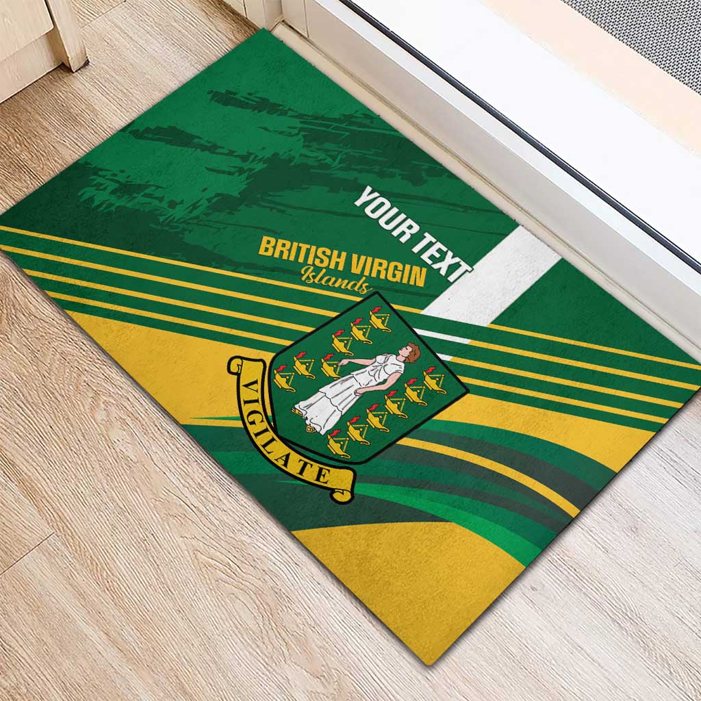 Custom British Virgin Islands Football Rubber Doormat Come On Nature Boys