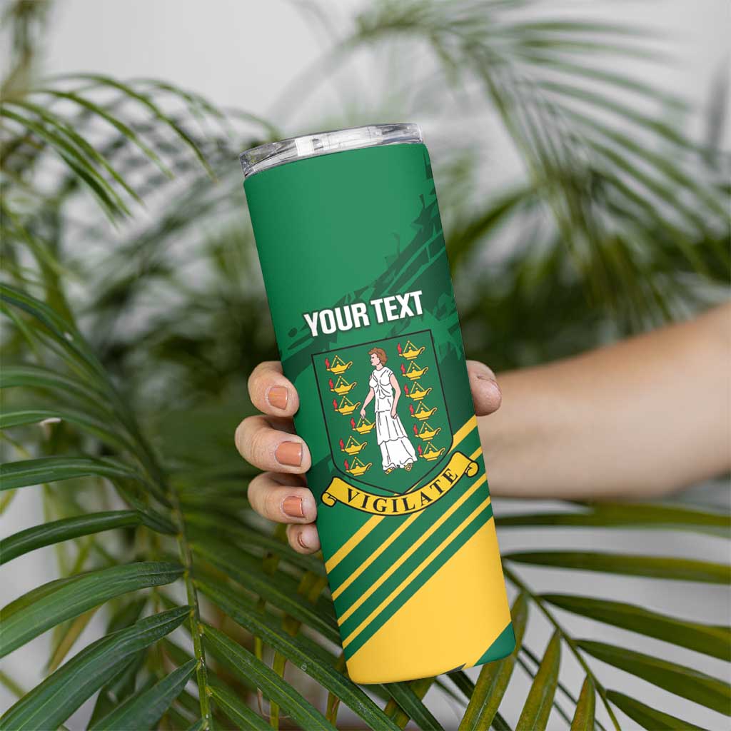 Custom British Virgin Islands Football Skinny Tumbler Come On Nature Boys