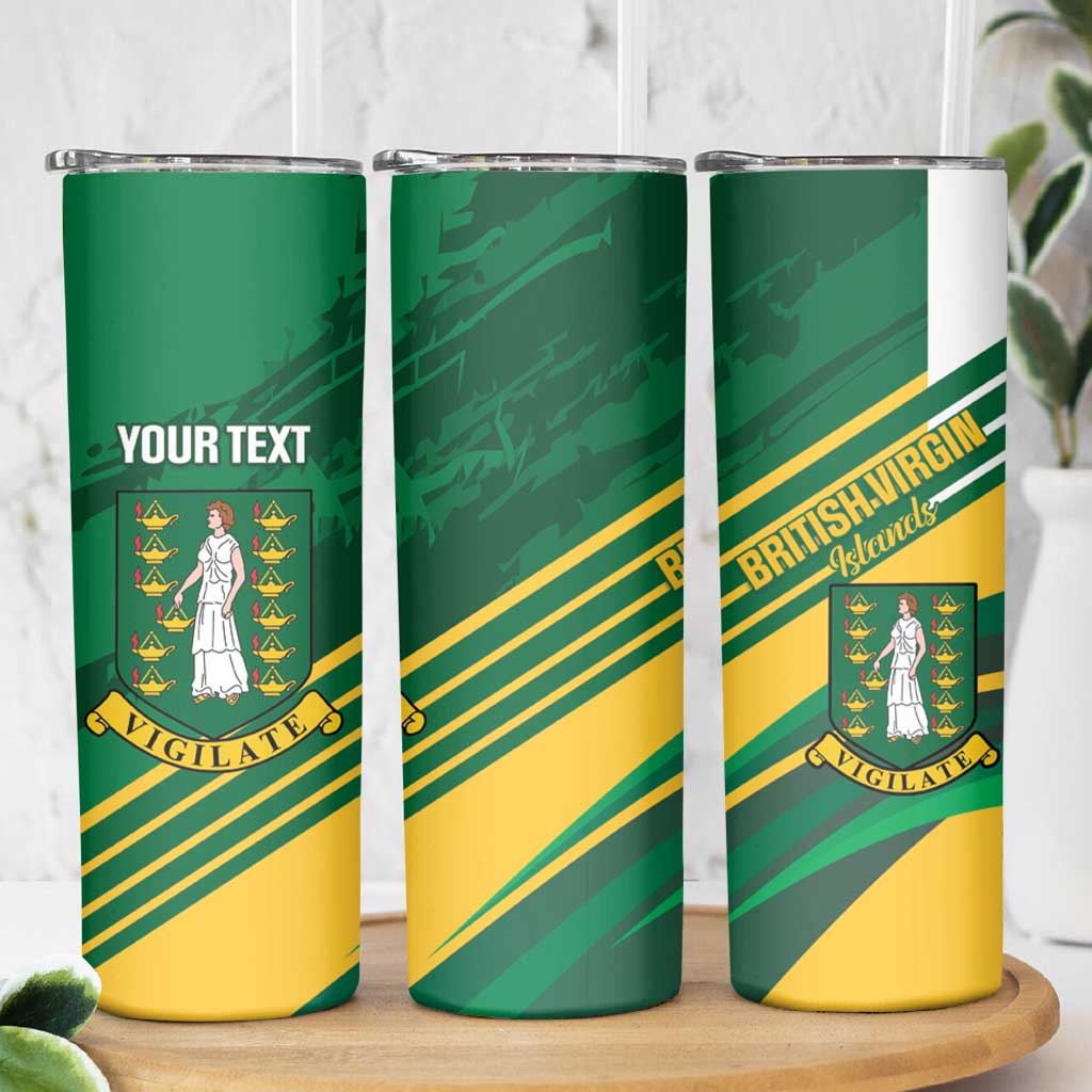 Custom British Virgin Islands Football Skinny Tumbler Come On Nature Boys