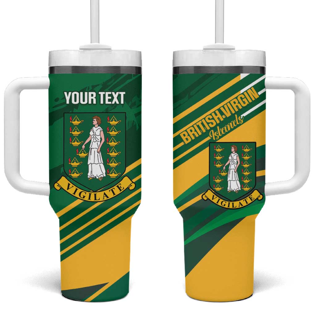 Custom British Virgin Islands Football Tumbler With Handle Come On Nature Boys