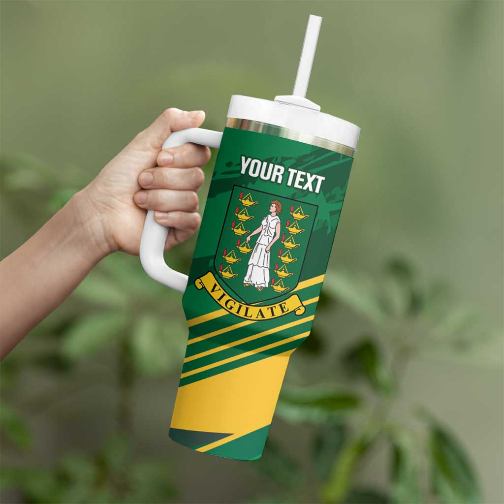 Custom British Virgin Islands Football Tumbler With Handle Come On Nature Boys