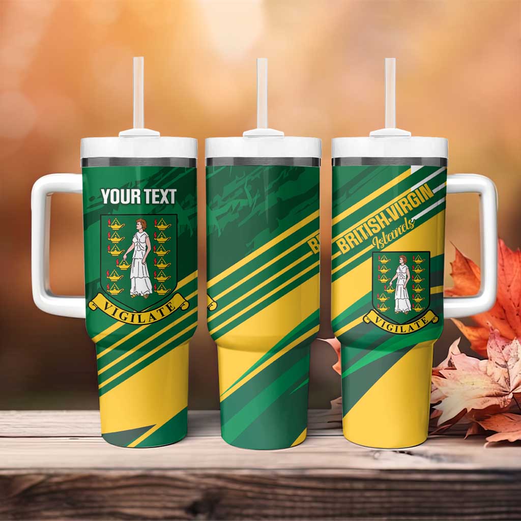 Custom British Virgin Islands Football Tumbler With Handle Come On Nature Boys
