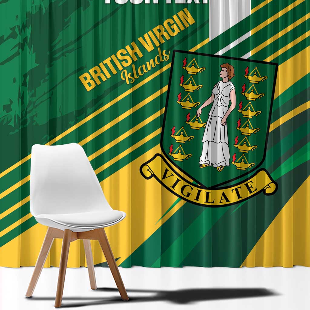 Custom British Virgin Islands Football Window Curtain Come On Nature Boys