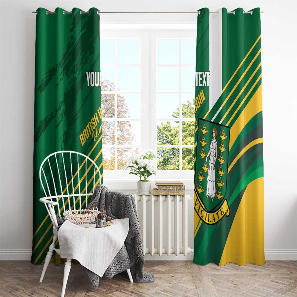 Custom British Virgin Islands Football Window Curtain Come On Nature Boys