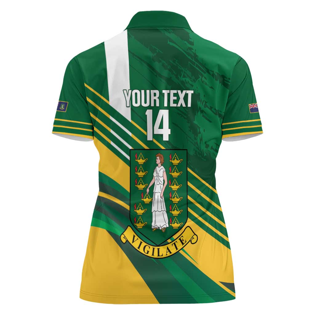 Custom British Virgin Islands Football Women Polo Shirt Come On Nature Boys