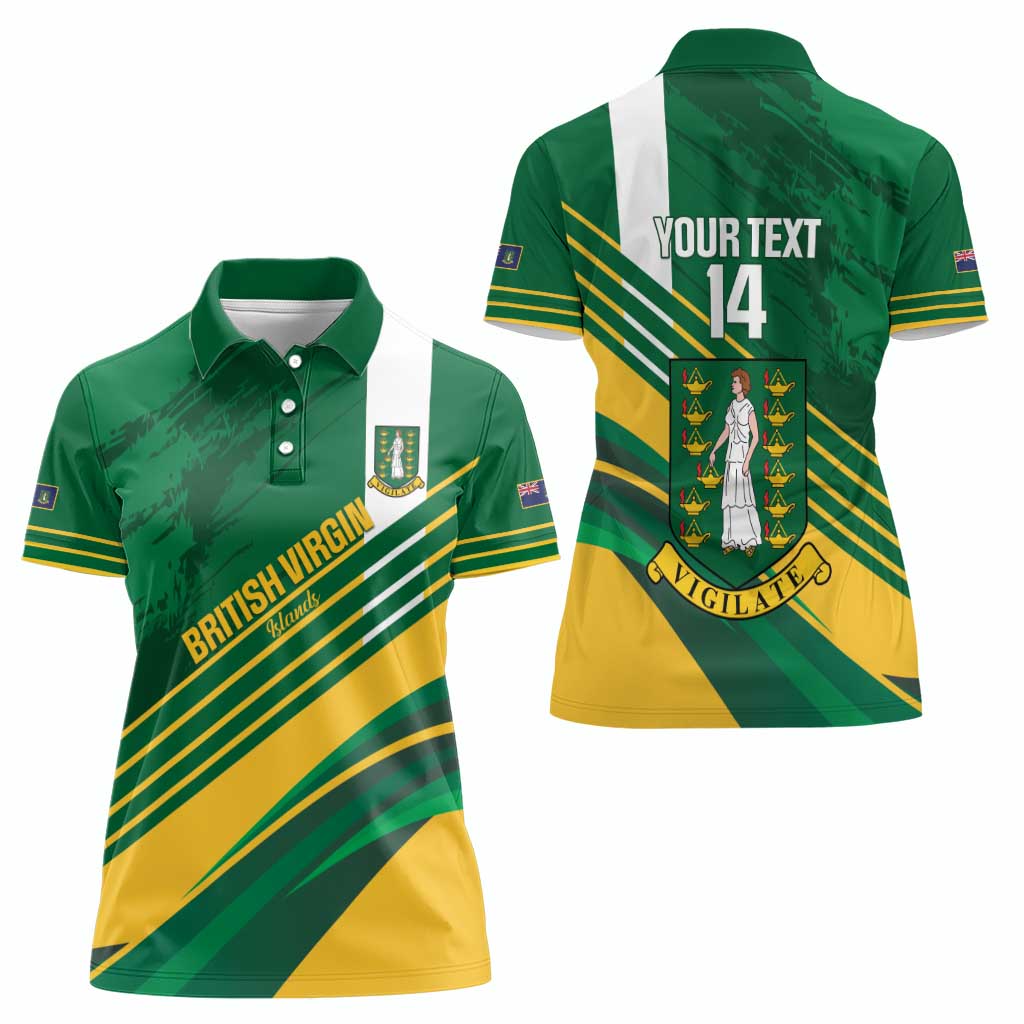 Custom British Virgin Islands Football Women Polo Shirt Come On Nature Boys