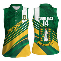 Custom British Virgin Islands Football Women Sleeveless Polo Shirt Come On Nature Boys