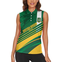 Custom British Virgin Islands Football Women Sleeveless Polo Shirt Come On Nature Boys